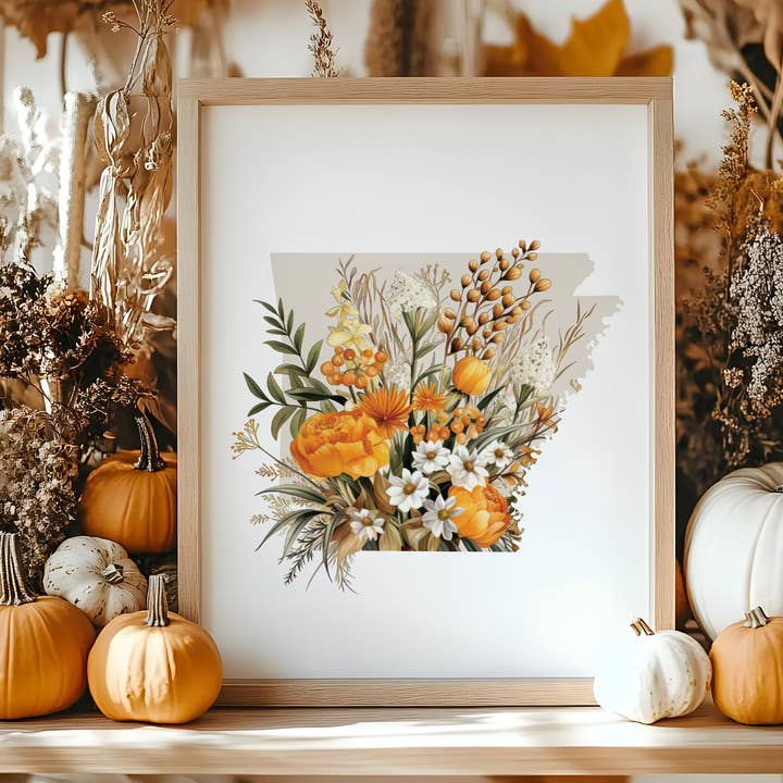 Arkansas fall art print | Four Seasons Series for wholesale by Paperfinch Design