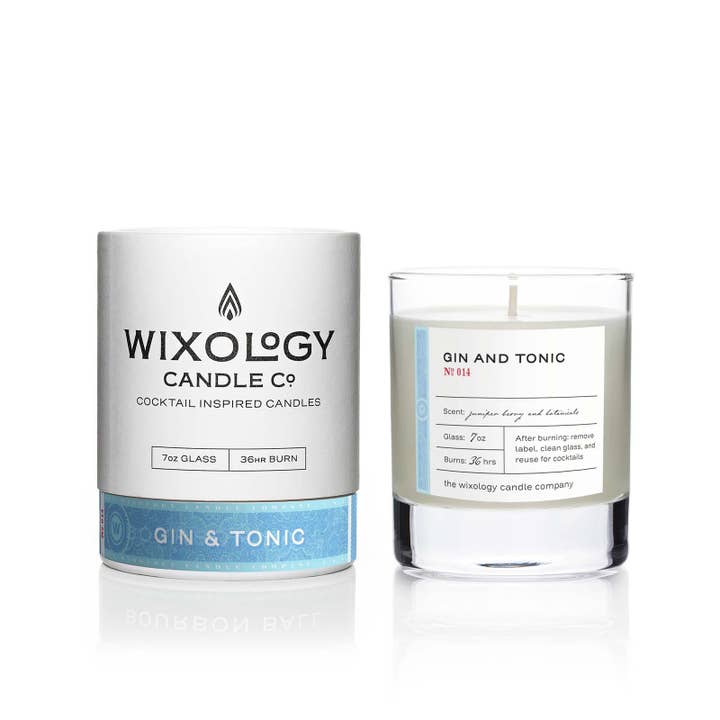 Wixology Candle Company - Wholesale Jar/Filled Candle - Gin & Tonic Cocktail Candle - Reusable 7 oz. glass
