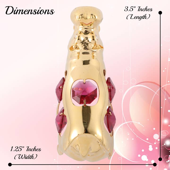 Matashi - Vendita all'ingrosso Decorazione - Matashi, ornamento ippopotamo a bocca aperta con borchie di cristallo placcato oro