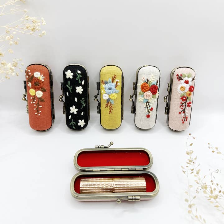 Quince Fables - Wholesale Lip Balm Case/Holder - Embroidered Lipstick Case, Collection Cecilia (NO MIRROR) 🪡 1