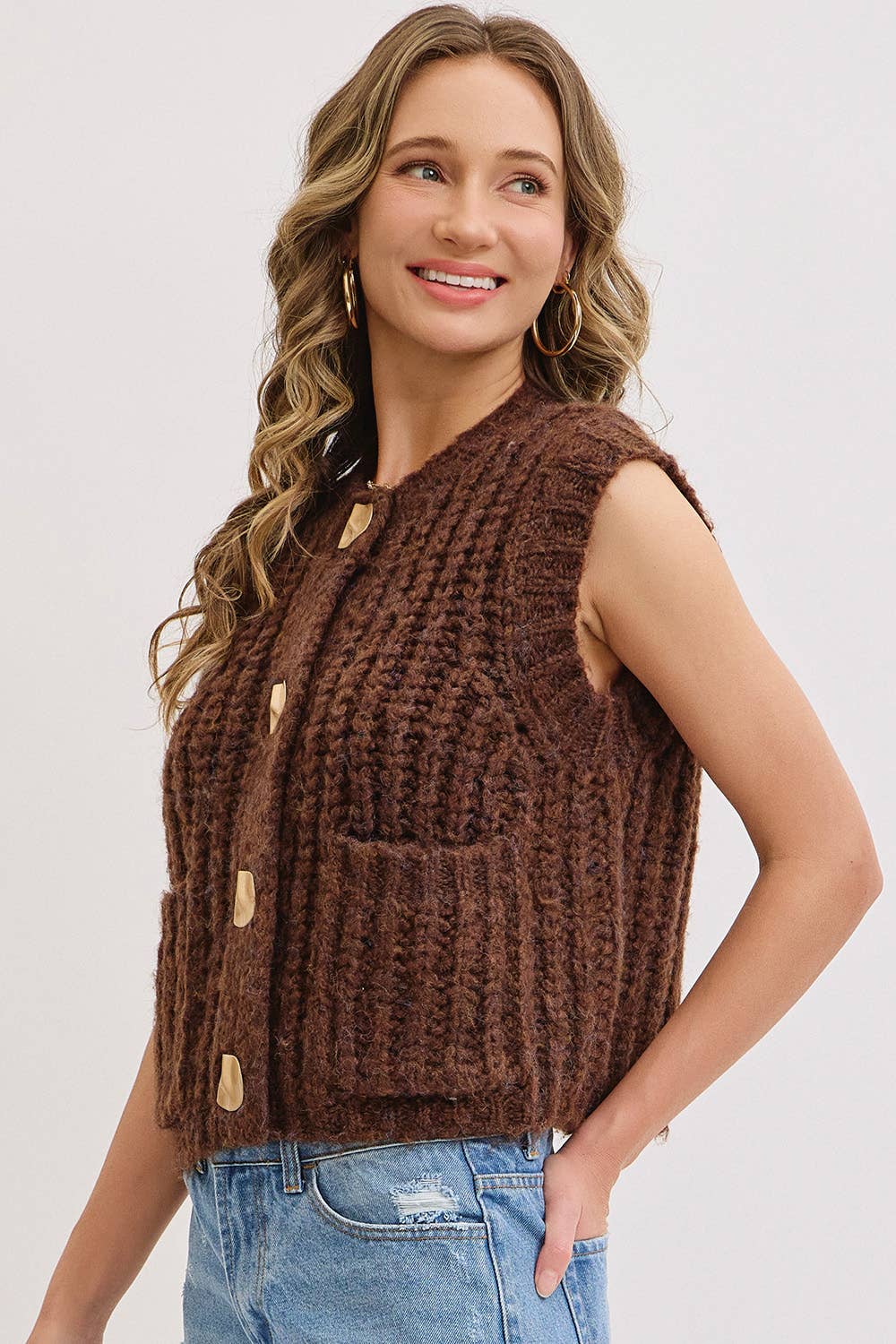 Sweet Lovely by Jen - Wholesale Knit Sweater - Women's - CHUNK SWEATER KNIT VEST 49