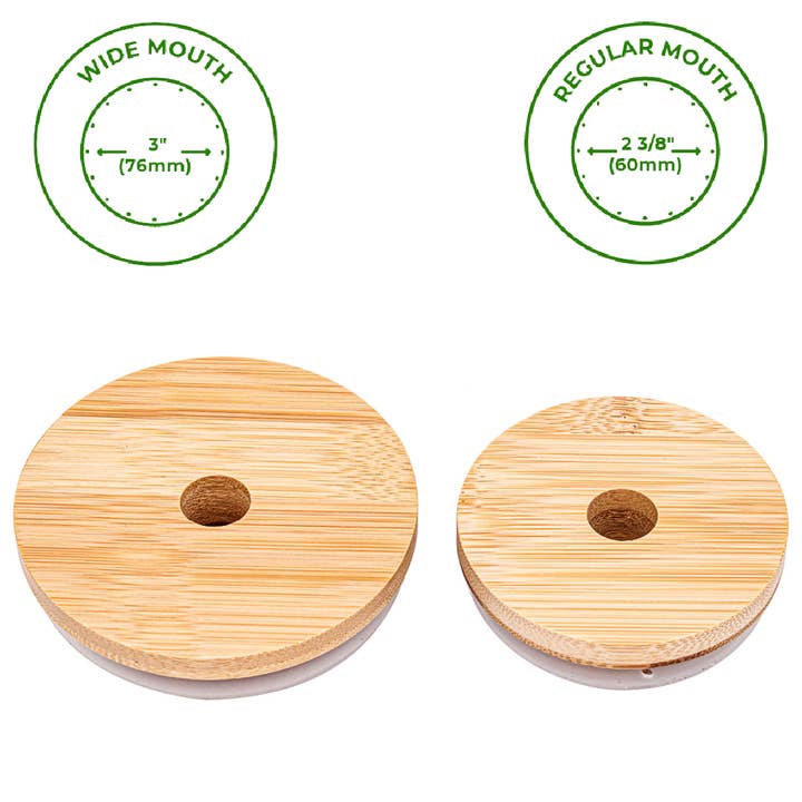 Mason Jar Lifestyle - Wholesale Drink Lids - Bamboo Straw Hole Tumbler Lid for Mason Jars