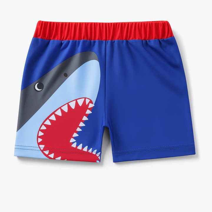 Bañador para niño pequeño azul oscuro con tiburones para venta al por mayor de Fennco Styles