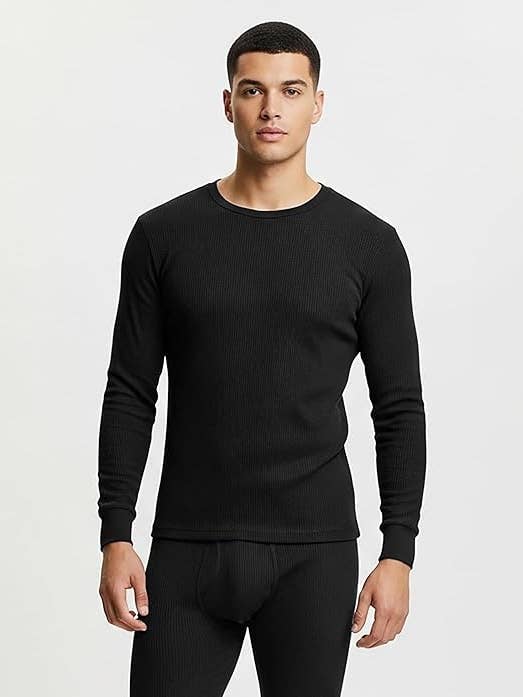 Maglia Termica Tradizionale da Uomo a Maniche Lunghe in Tessuto Waffle per la vendita all'ingrosso da parte di I-Wear Brands