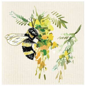 Floral Bee Tea Towel - Wild Chi Studio