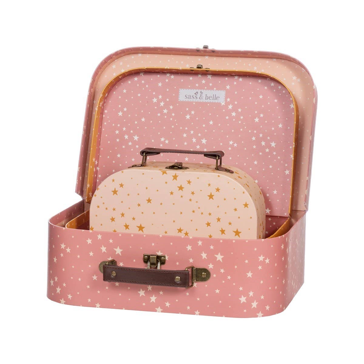 Sass & Belle Europe - Wholesale Storage Bin - Little Stars Suitcases - Set Of 32