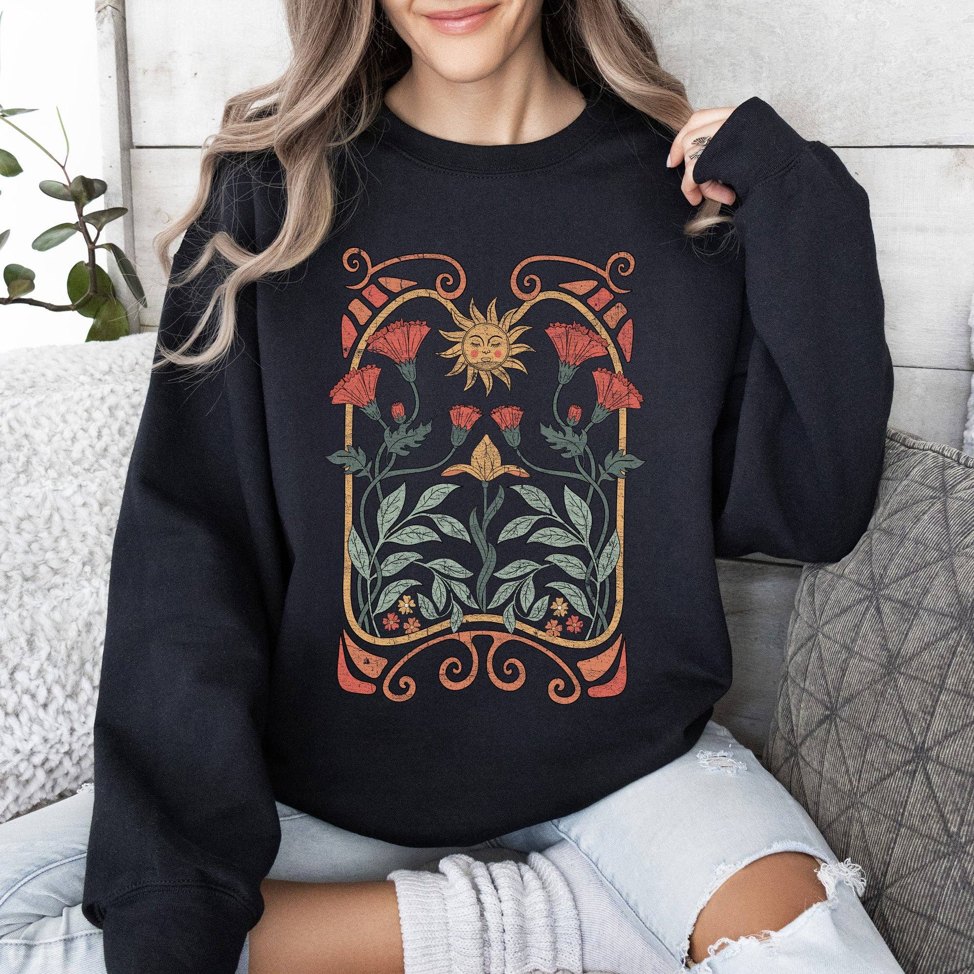 Refinery Number One LLC - Venta al por mayor Sudadera estampada - Mujer - Sudadera colorida con diseño Art Deco de estilo Art Nouveau celestial6