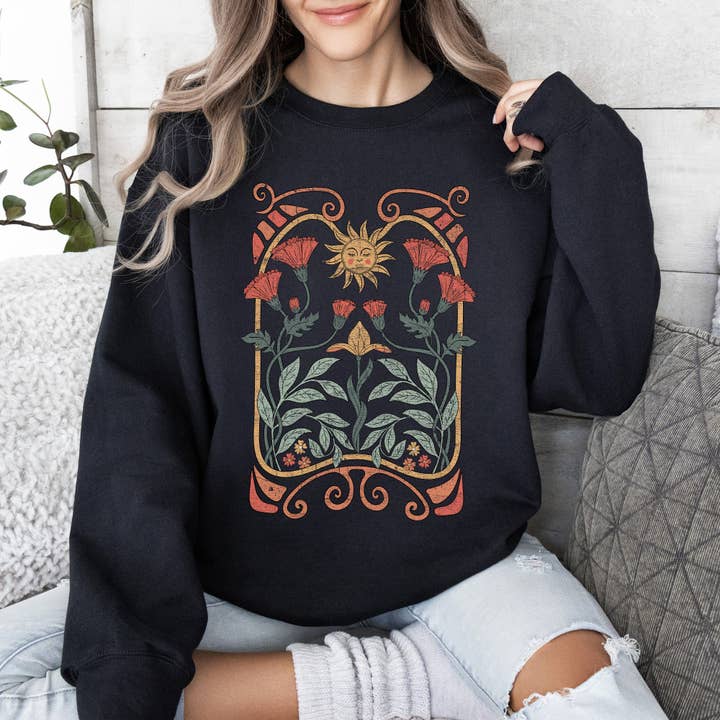 Refinery Number One LLC - Venta al por mayor Sudadera estampada - Mujer - Sudadera colorida con diseño Art Deco de estilo Art Nouveau celestial6