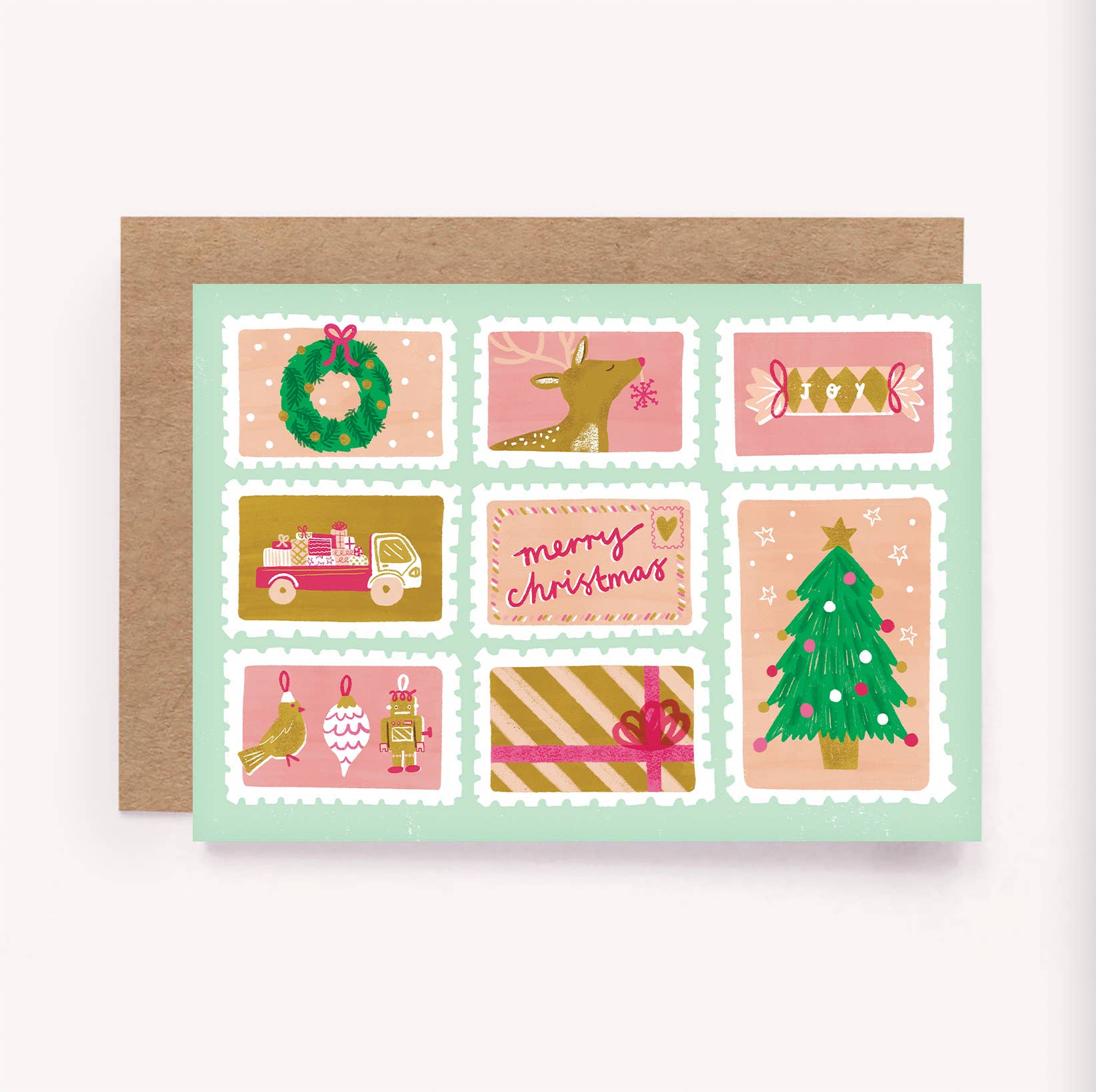 Lauren Sissons Studio - Wholesale Christmas Card - Christmas Stamps - Festive Card | Cute Xmas Card | Holidays0