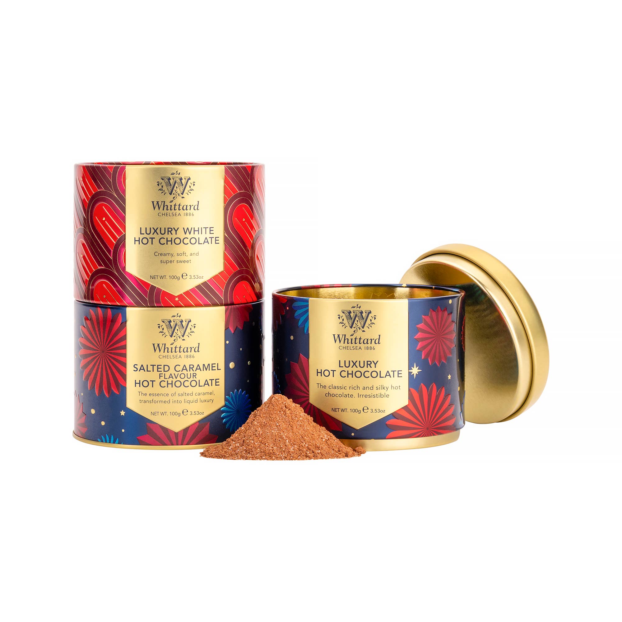 Whittard of Chelsea - Wholesale Hot Cocoa Mix/Kit - Whittard Hot Chocolate Stacking Tin 3x 3.53oz1