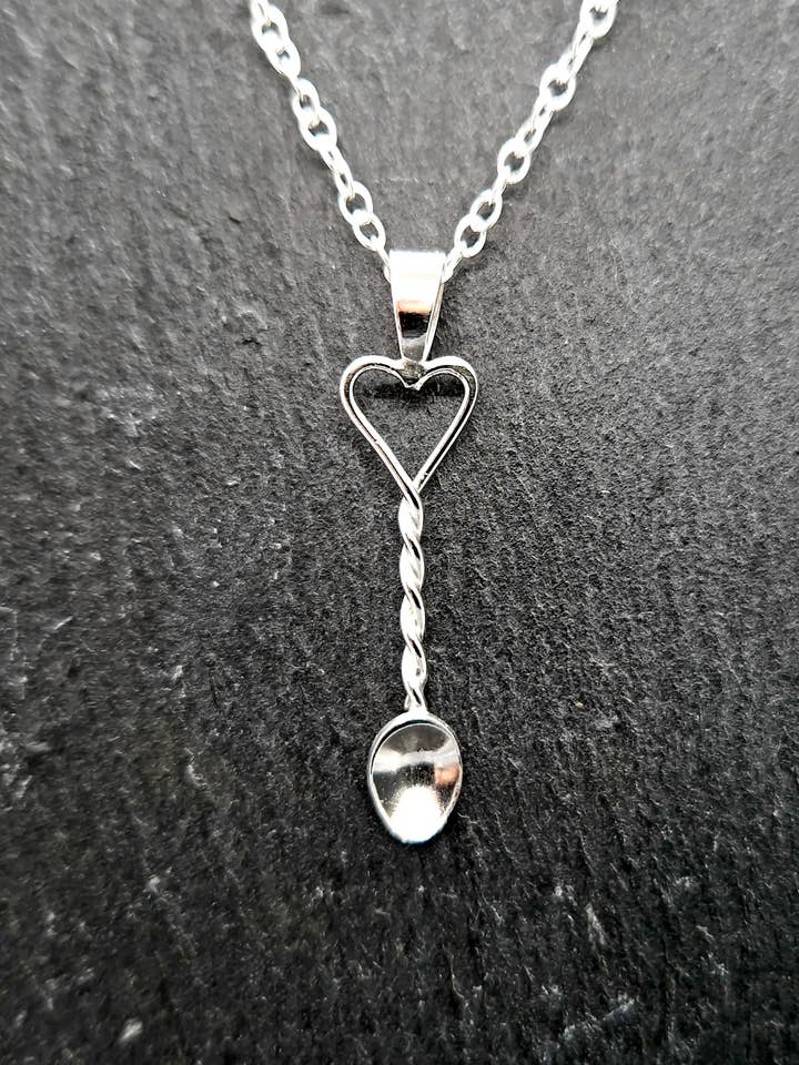 Single Heart Welsh Lovespoon Necklace for wholesale by Caerynys Shed Jewellery