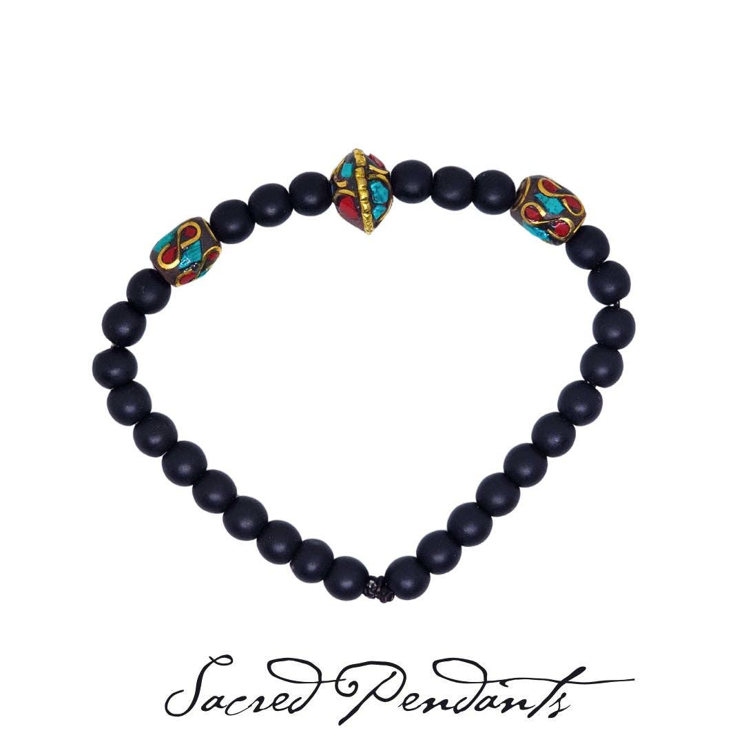Sacred Pendants - Wholesale Beaded Bracelet - The Vishnu Stone Tibetan Bead Bracelet0
