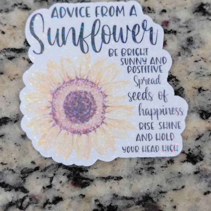 Sonnenblumen-Aufkleber, Ratschläge von einer Sonnenblume für den Großhandel von Dashmonograms