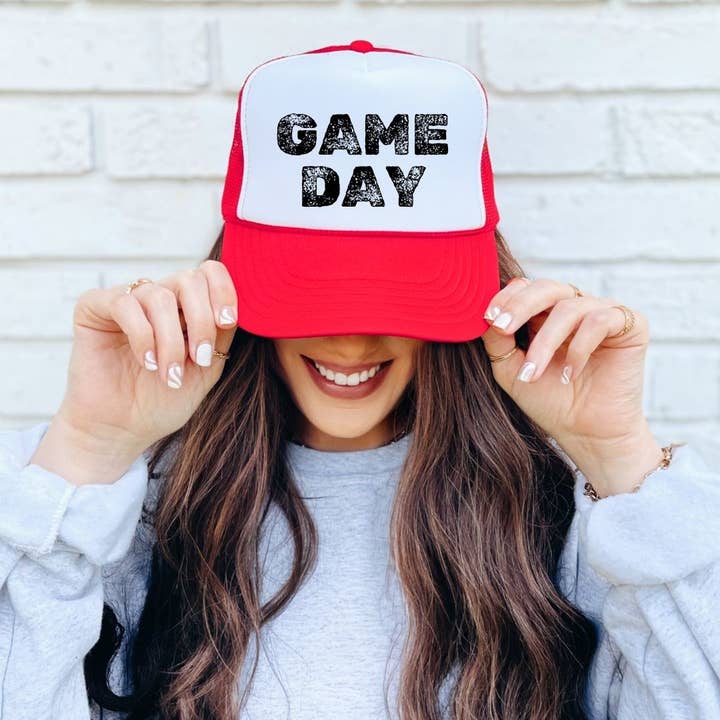 Game Day Trucker Hat, Game Day Baseball Cap Retro for wholesale by Friday Night Wives