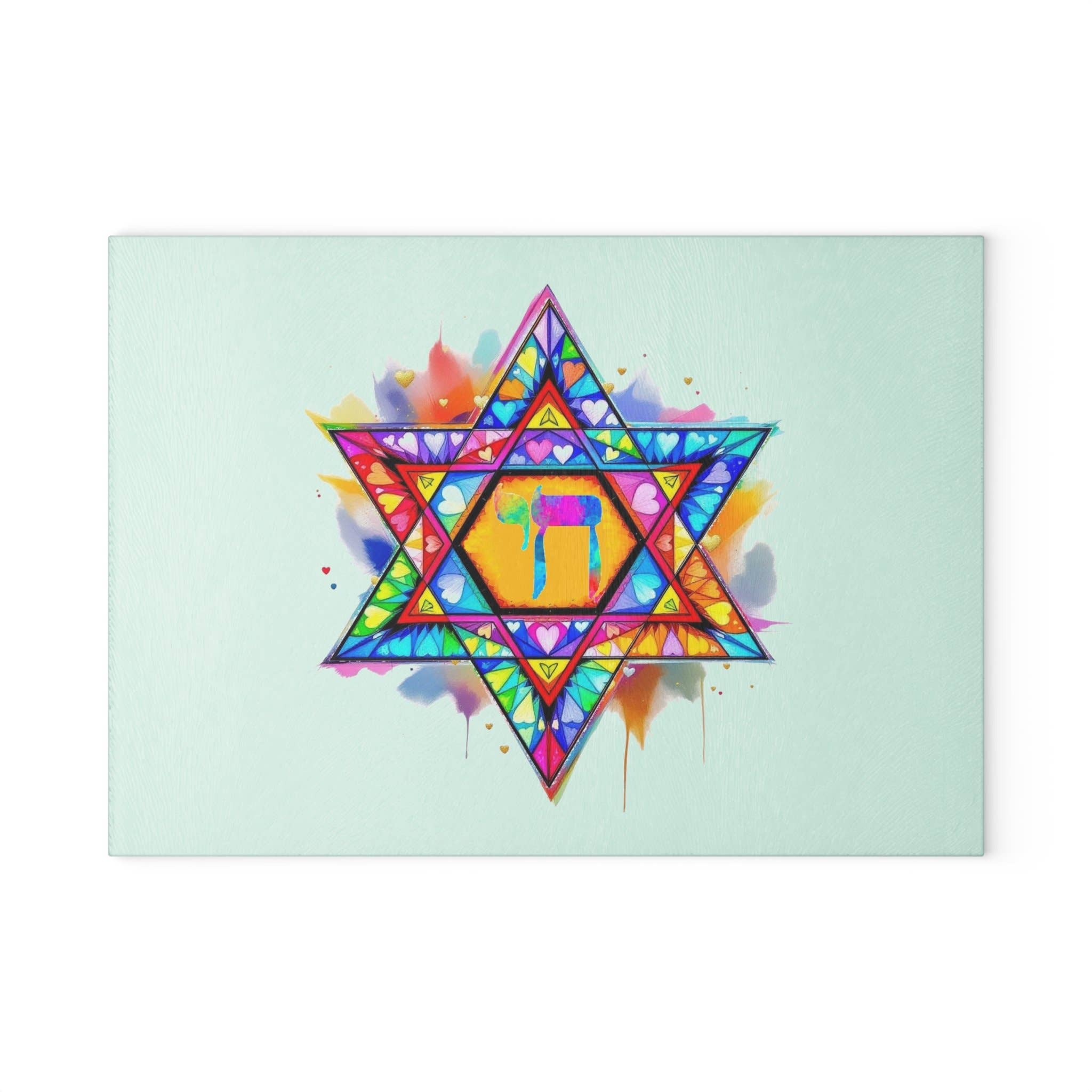Resinate By KS / by KRISTIN SMITH - Wholesale Cutting Board - Chai Life Judaica Jewish Star Board Charcuterie Board   1