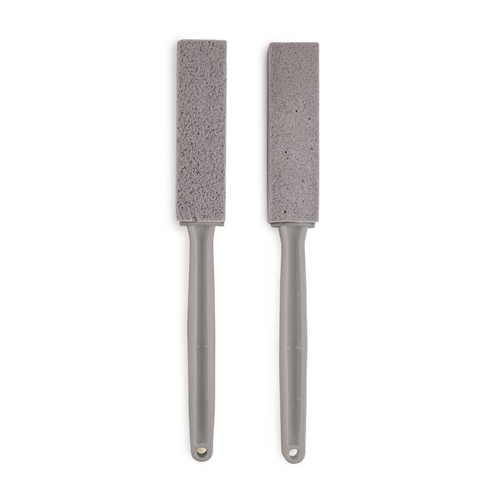 Core Home - Wholesale Toilet Bowl Brush - 2pc Long Handle Pumice Stone Toilet Brush - Pewter