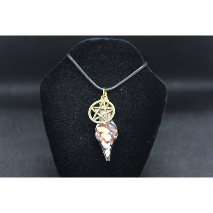 Mookaite glas droppformade Pentacle halsband Crystal häxa för wholesale av Witchcrafted in MI