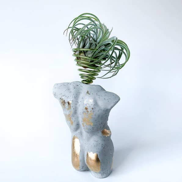 AURA 8 Art Boutique - Vente Pot - Support de plante à air unique | Torse masculin | Sculpture corporelle d'homme