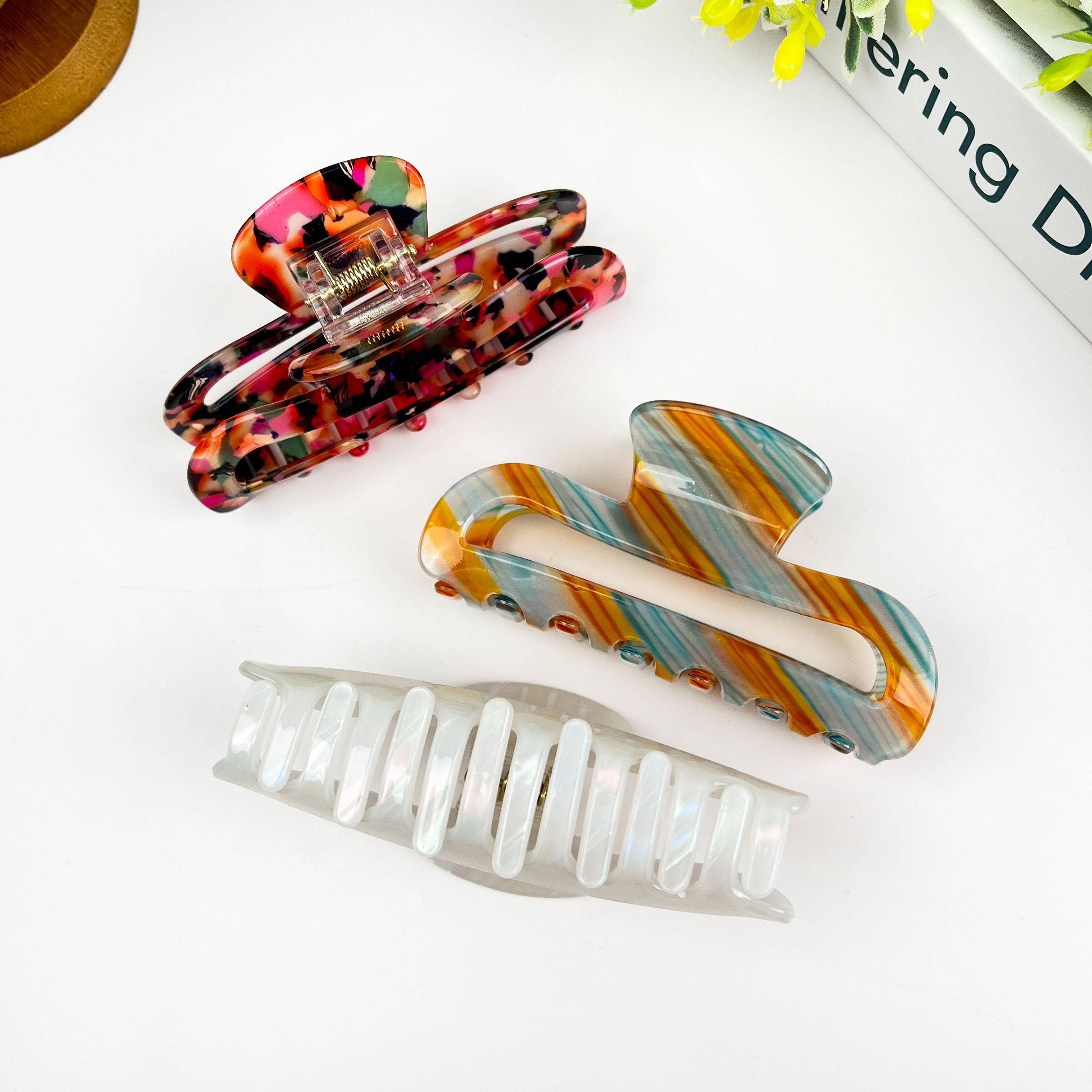 SoapElenGlen - Vendita all'ingrosso Fermaglio per capelli - Donna - Clip ad artiglio cavo rettangolare8