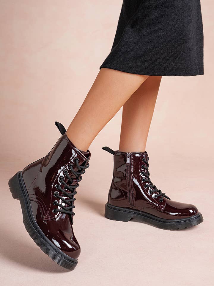 LADY GLORY - Vente Bottines – femme - Bottine vernie Chunkye à lacet
