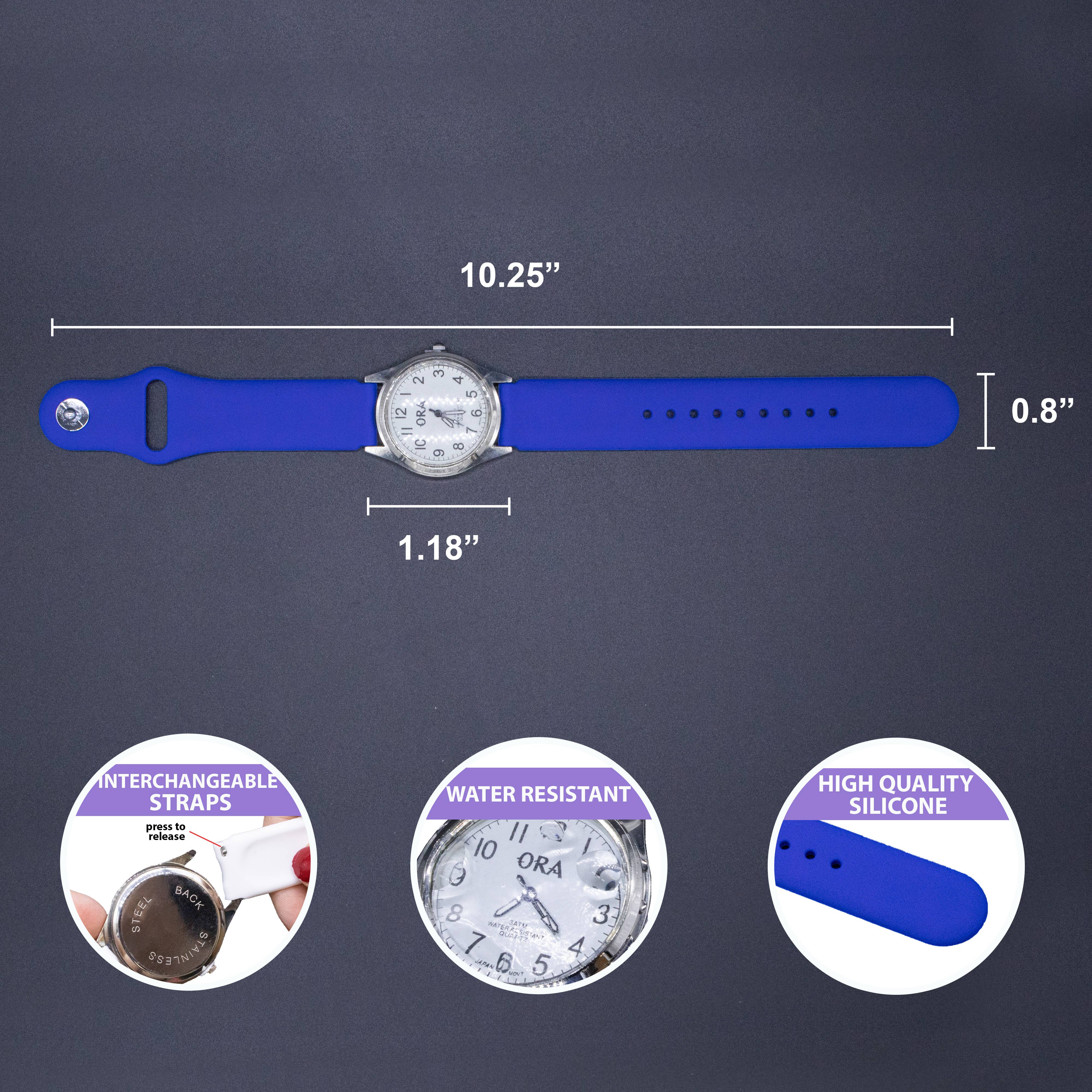 Natalia - Wholesale Wrist Watch - Women's - Interchangeable Silicone Wrist Watch (Analog - White Face)19