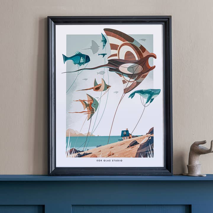 Drakar - Illustrerad affisch i format 30x40 cm för wholesale av EOR GLAS STUDIO