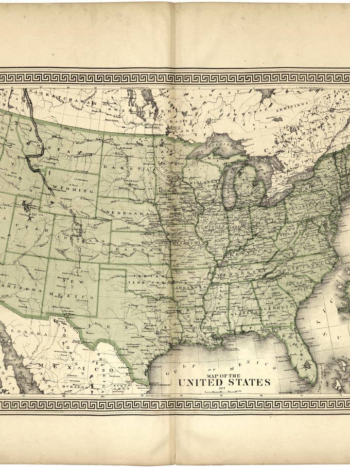 Map of the United States from Atlas of Passaic County, New Jersey 1877 for wholesale by Relic Map Co.