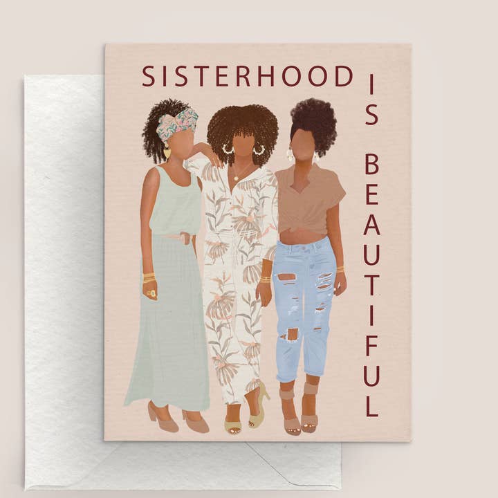 Friendship Greeting Card - "Sisterhood is the Best" for wholesale by K. Jones