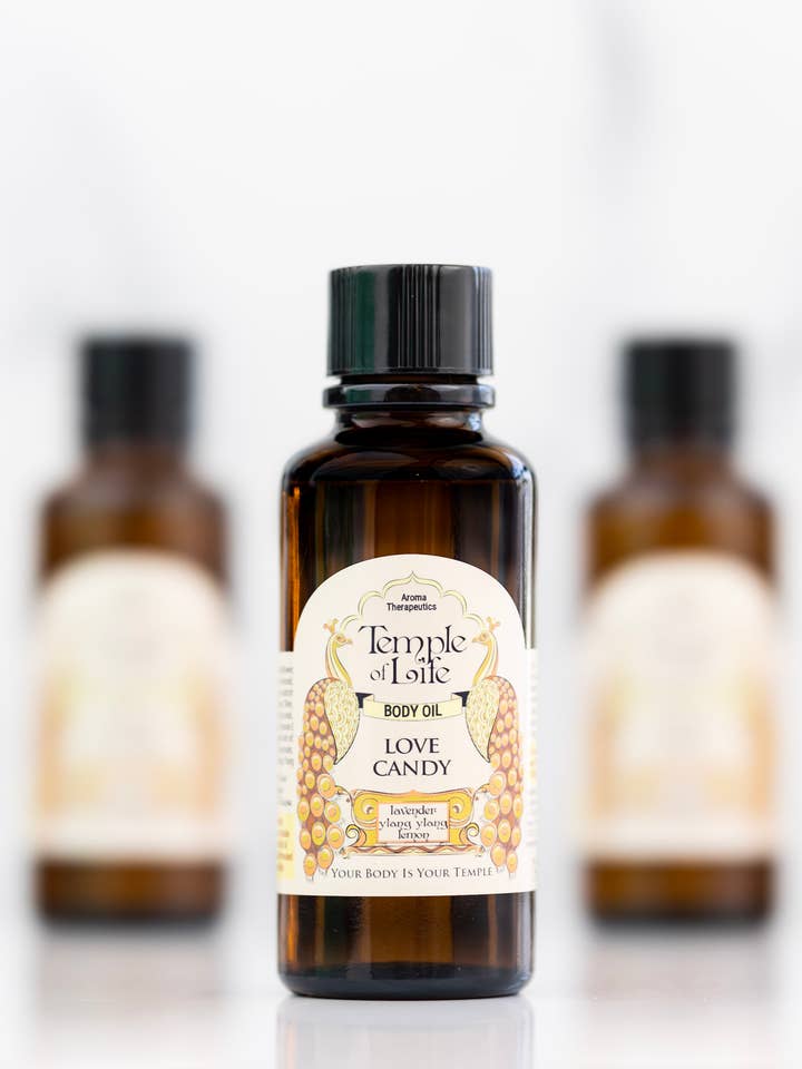 Body Oil | Love Candy | Apothecary Oil | Valentine's Sensual for wholesale by Temple of Life Oils & Perfumes