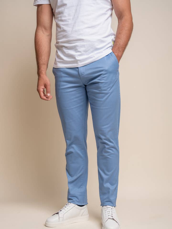 Chino trousers men Azure - Cavani Dakota for wholesale by CASTLESON