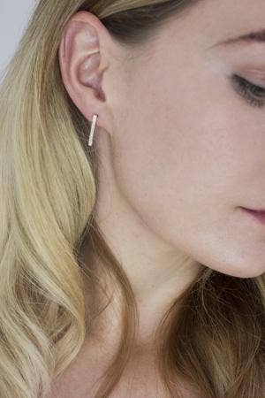 Fawn And Rose - Wholesale Stud/Post Earrings - Textured Bar Studs1