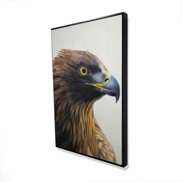 Brown-Headed Eagle Canvas | Western Brown Framed Home Decor for wholesale by BEGIN HOME DECOR