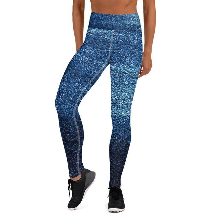 Azurblaue Leggings mit hoher Taille für den Großhandel von HAVAH