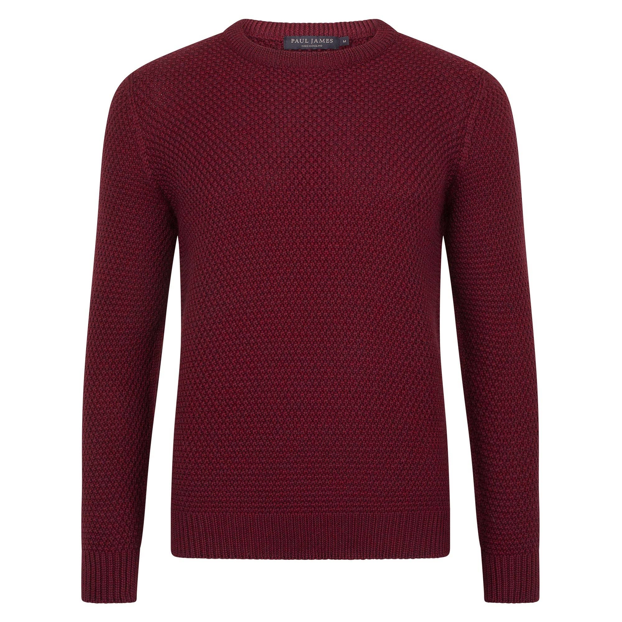 Paul James Knitwear - Wholesale Knit Sweater - Men's - Mens Chunky Merino Moss Stitch Fisherman Jumper8