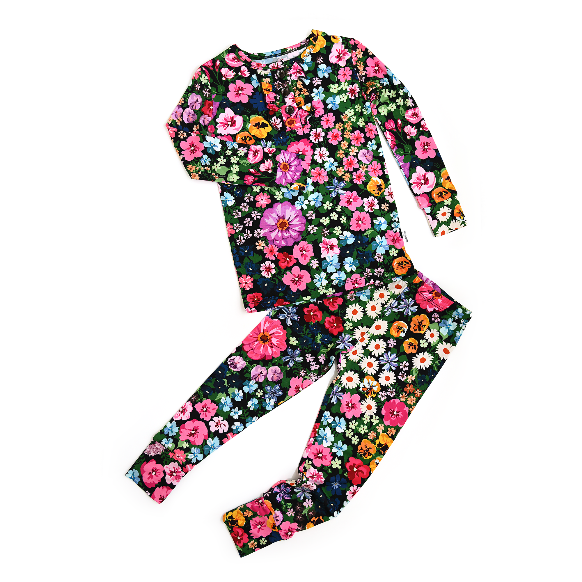 Gigi and Max - Vendita all'ingrosso Completo pigiama - Bambini - Set da salotto per ragazze in bambù floreale a due pezzi Cassandra RUFFLE0