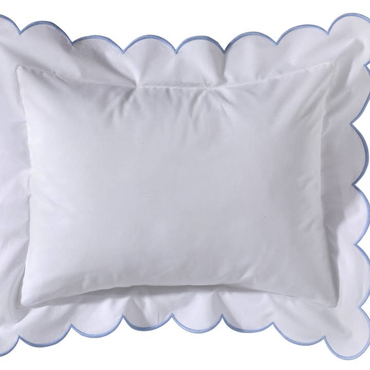 Jacaranda Living - Vente Housse de coussin - Housse de coussin boudoir avec rebord festonné, bleu canard0