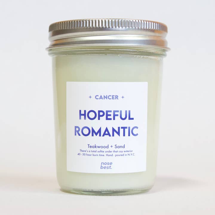 Cancer - Teakwood & Sand - Zodiac Soy Candle for wholesale by Nose Best Candles