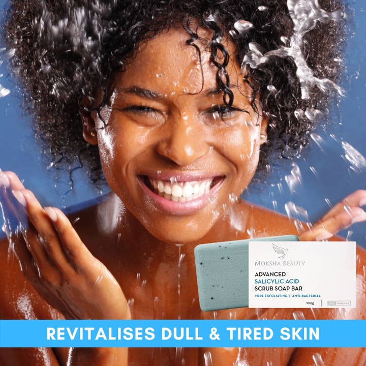 Salicylic Acid Soap for Acne, Face Scrub Bar 100g x 10pcs for wholesale by Moksha Beauty