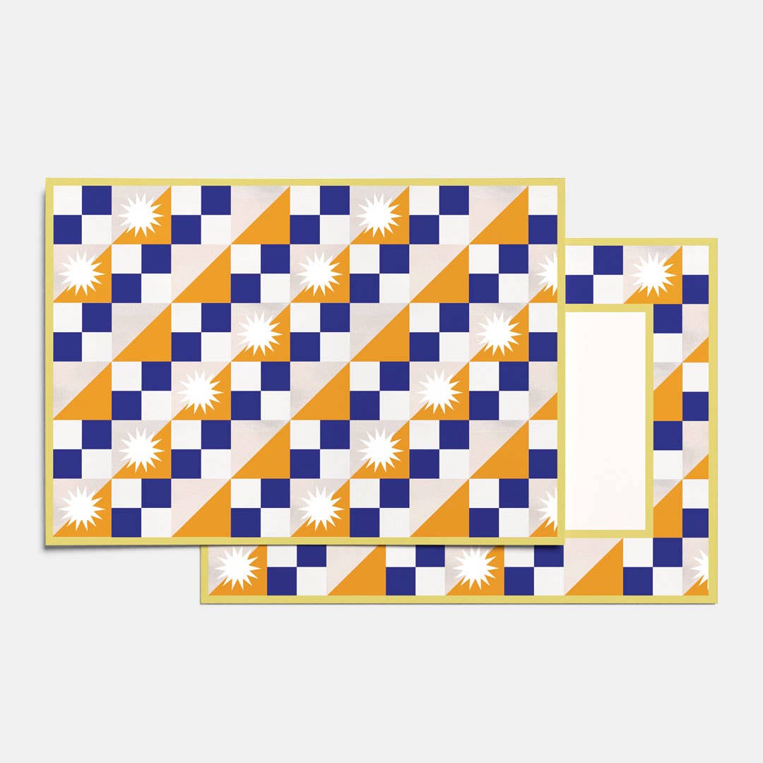 Printer Johnson Ltd - Vente Assortiments de papeterie/cartes - Géométrique 1 | Ensemble de cartes | 10 cartes à damier1