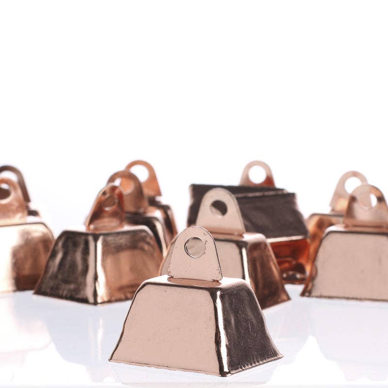 Factory Direct Craft - Wholesale Bell - 1-1/4" Small Copper Cowbells (Package of 12 bells)1