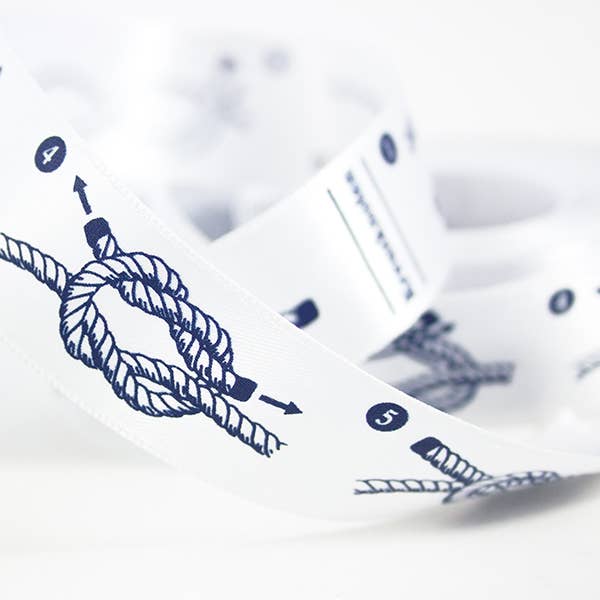 Bow & Hummingbird - Wholesale Ribbon - Gift Wrapping - Maritime Satin Ribbon Knot Guide, 3m0