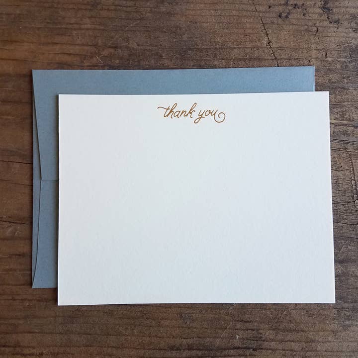 Iron Leaf Press - Venta al por mayor Conjunto de papelería y tarjetas - Thank You - Juego de 10 tarjetas planas