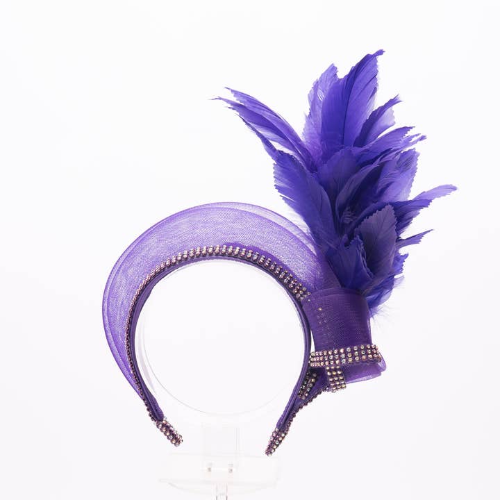 KaKyCo - Wholesale Fashion Headband - Women's - Feather, Rhinestone, Crinoline Embellished Headband | AJ849H10