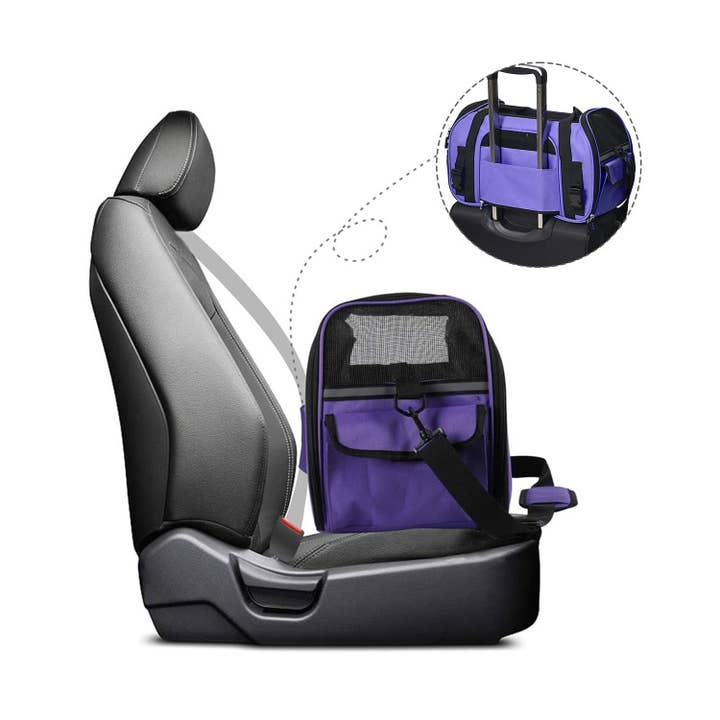 Jespet - Wholesale Pet Carrier - Cat/Dog - GOOPAWS Soft Sided Small Dog Carrier Comfort for Travel, Purple, 17"
