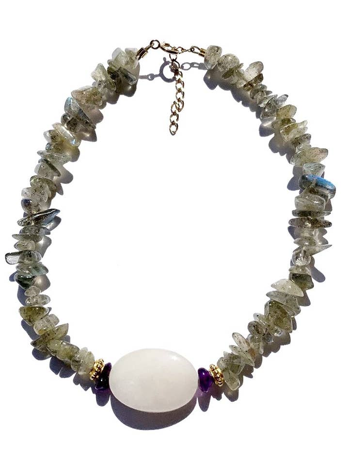 Love Note Labradorite Anklet pour la vente par Holi Editions