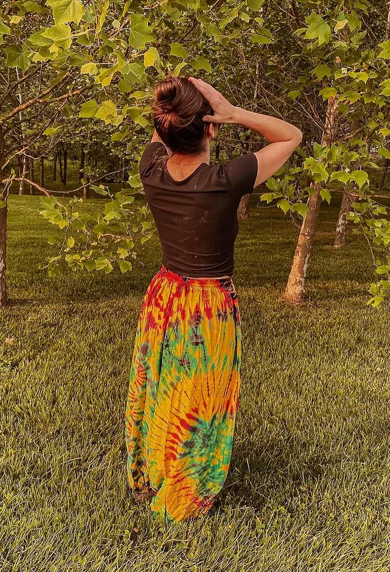 Gardenbelle Shop - Wholesale Pants - Women's - Flowy Hippie Tie Dye Pants Earthy + Colorful Baggy Yoga Pant13