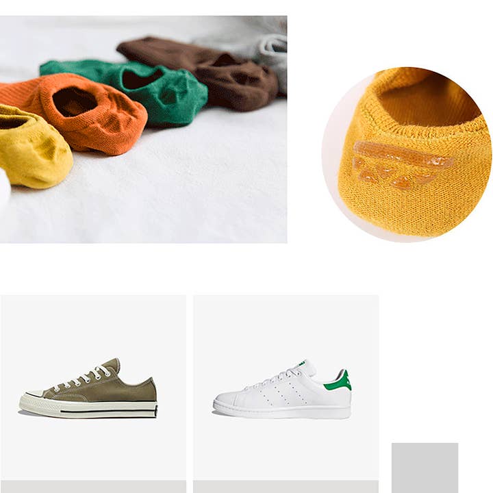 Ivedin - Wholesale Socks - Unisex - Non-Slip Invisible Cotton Socks Packs10