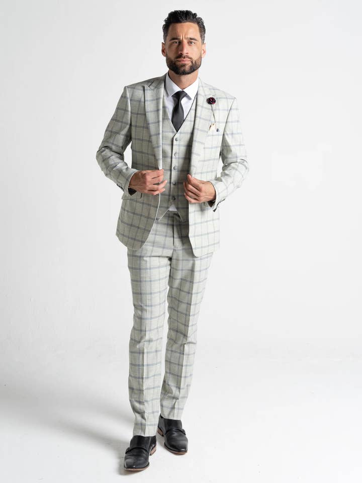 Oxford - Pearl River With Blue Checks for wholesale by V2 classic