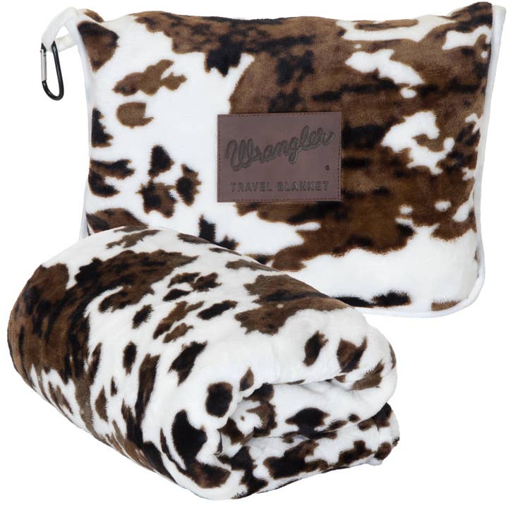 Wrangler Tri-Color Cowhide Travel Blanket for wholesale by Carstens, Inc.