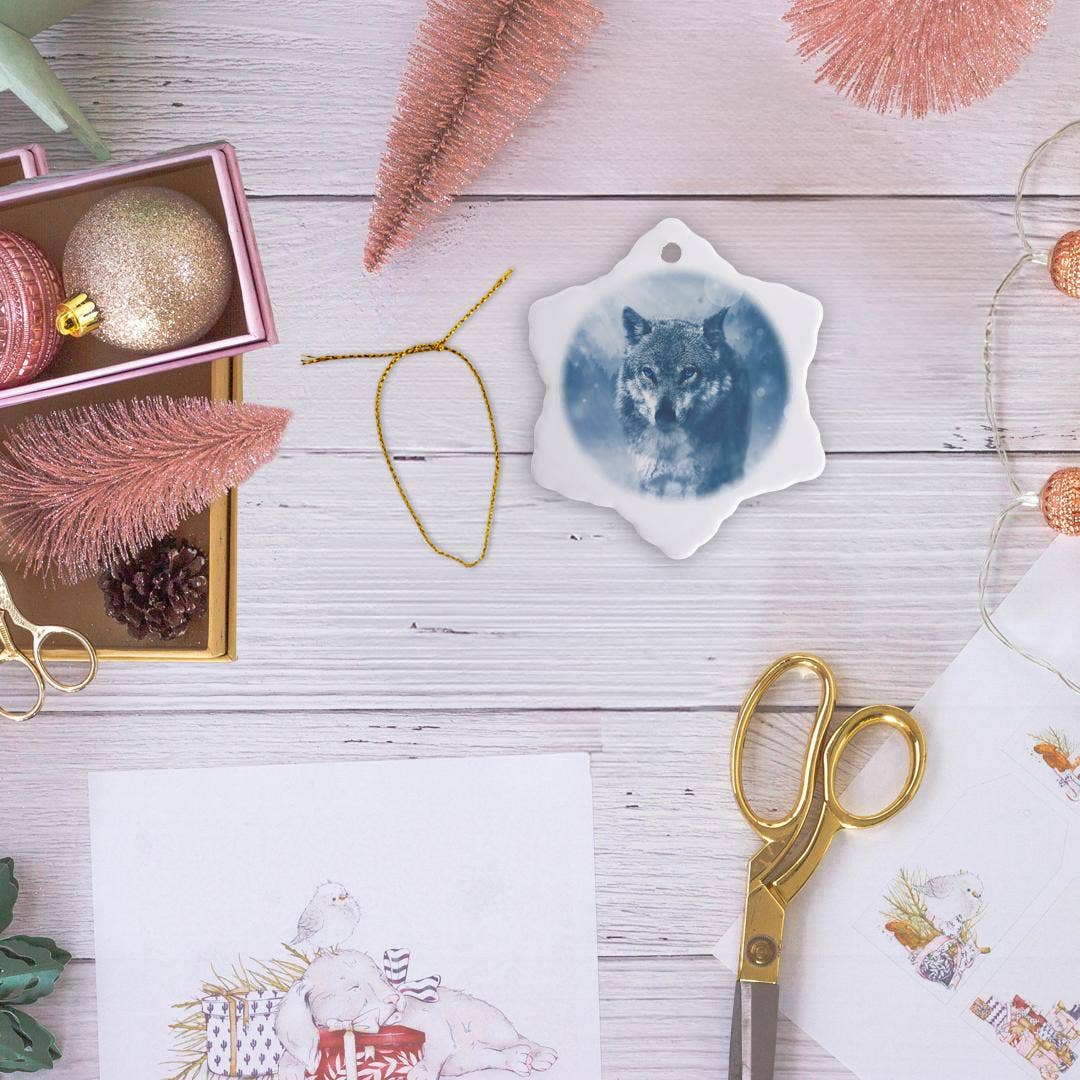 3dRose – wholesale Prydnad – 3dRose, Farlig varg i vintersnö - Fantasivargar djurfotografi, prydnad5